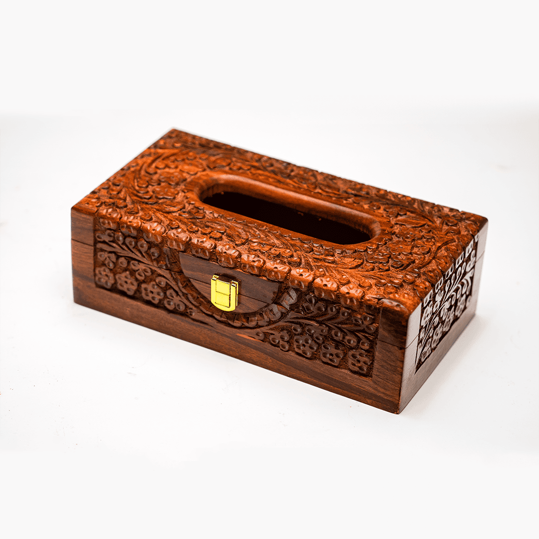 Tissue Box Full Carved Embroidery