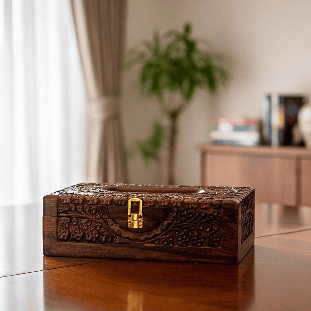 Tissue Box Full Carved Embroidery - Image 3