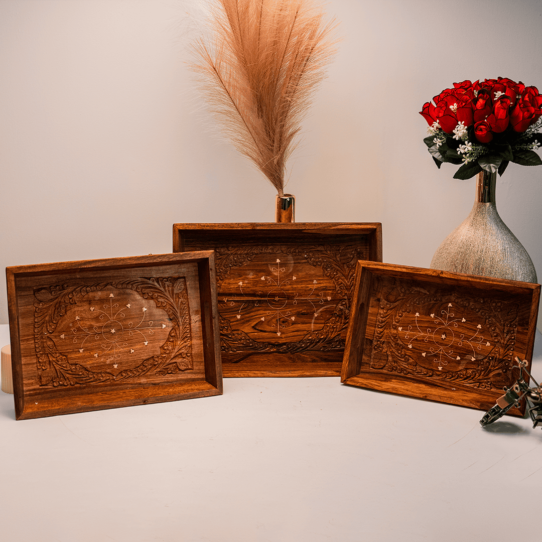 Wooden Tray Set - Image 3