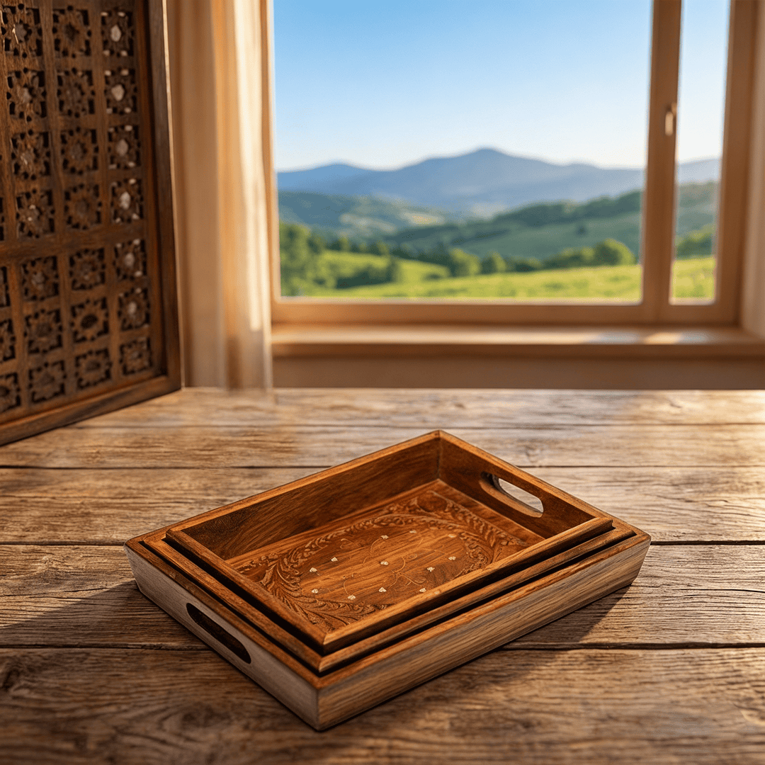 Wooden Tray Set - Image 6